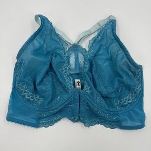 Gossard Lace Front Closure Bra Teal Blue Full Cup Support Full Coverage Size 36H